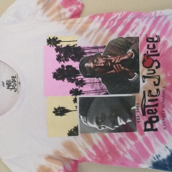 Tupac Shakur Poetic Justice Tie dye T Shirt 90s Y2K Vintage Retro - Picture 2 of 5